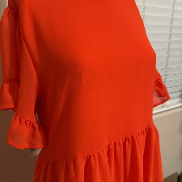Beautiful Sam Edelman Orange Ruffle Dress - Picture 2 of 6